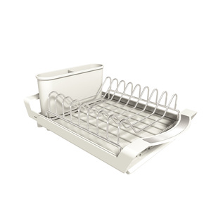 Estante de secado de <span class=keywords><strong>platos</strong></span> <span class=keywords><strong>pequeño</strong></span> extensible para mostrador de cocina con bandeja portavasos <span class=keywords><strong>escurridor</strong></span> de secador de <span class=keywords><strong>platos</strong></span> ajustable - Product Image 3