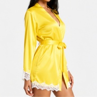 Robe en satin de haute qualité pour femmes, robe de chambre en dentelle, kimono de luxe, nuisette élégante, pyjama femme, robes de bain sexy, vêtements de nuit pour femmes
