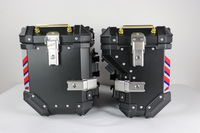 Vente en gros de boîtes à bagages latérales pour moto JPAD, 45L, noir, en alliage d'aluminium, sac de transport, boîte de rangement, coffre, garantie 1 an