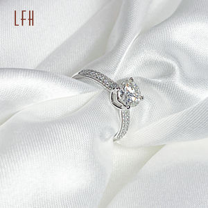 LFH 1ct Moissanite Engagement <b>Ring</b> Moissanite Jewelry Wedding <b>Rings</b> Gold 18k <b>Couple</b> 18k White Necklaces Real Gold Weddings <b>Ring</b> - Product Image 5