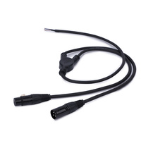 Câble adaptateur XLR 3 broches coudé mâle-femelle à montage sur panneau, câble de microphone équilibré tressé avec capuchon en caoutchouc anti-poussière en PVC, 1080p 2K