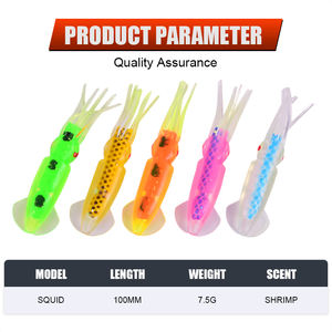 Appâts artificiels souples en forme de calmar et de pieuvre <span class=keywords><strong>pour</strong></span> la pêche au brochet et au bar - Appâts souples <span class=keywords><strong>pour</strong></span> la pêche en eau salée, appâts en PVC, appâts souples <span class=keywords><strong>pour</strong></span> la pêche - Product Image 2