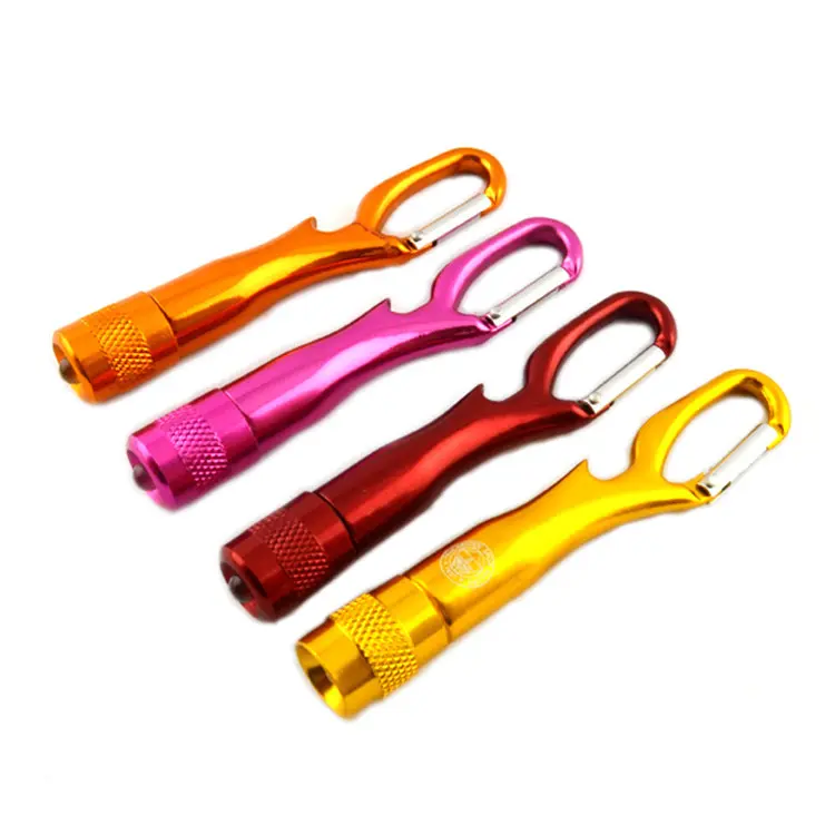 Tùy Chỉnh Chai Cụ Mở Đèn Pin Key Chain Carabiner Keychain Mở Chai Với Ánh Sáng Led