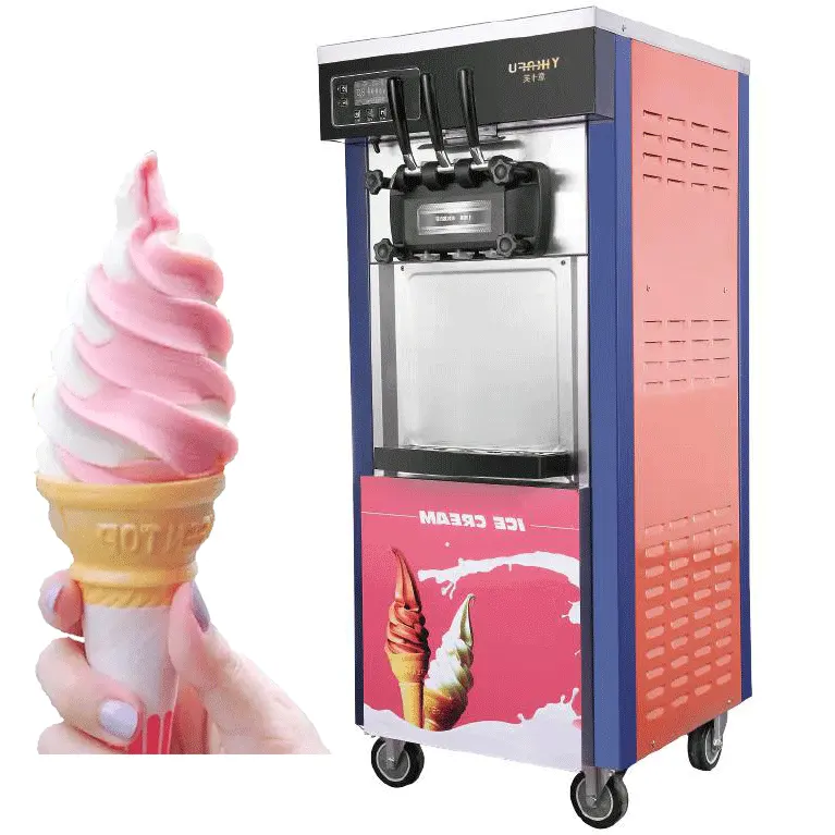 Wholesale Automatic Stainless Steel Commercial Ice Cream Maker 3 Flavor Soft Serve Ice Cream Machine