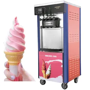 Bán buôn tự động thép không gỉ thương mại Ice Cream Maker 3 hương vị mềm phục vụ máy làm kem