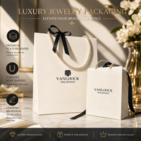 Sac en papier de luxe pour bijoux, avec logo personnalisé, emballage cadeau, sac de shopping avec poignée en corde, emballage de marque haut de gamme