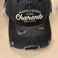 Gorra de Béisbol de 6 Paneles de Mezclilla Lavada con PVC, a la Moda, con Bordado, Unisex, para Verano, Combinable con Todo
