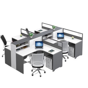 Modern Multi-person <b>Office</b> Workstations, Customizable Commercial <b>Desks</b> with <b>Wooden</b> Panel Design for <b>Offices</b> and Schools - Product Image 1