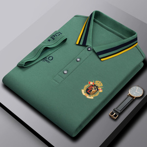 Camisa Casual Clásica de la Marca <span class=keywords><strong>Paul</strong></span> para Hombre, Verano, Holgada, Transpirable, Talla Grande, Manga Corta, Tejido de Punto, Sólida, Anti-Pilling - Product Image 1