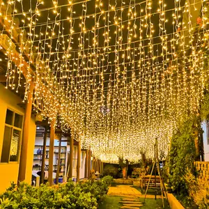 Christmas Falls Led Spoel Outdoor Icicle Dripping Light Holiday Garland LED Curtain Icicle String Lights