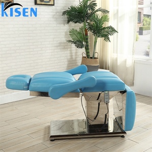 Table de massage électrique à 3 moteurs KISEN, lit d'extension de cils et de beauté, base dorée, pour salon de beauté, chambre de spa de luxe personnalisée - Product Image 4