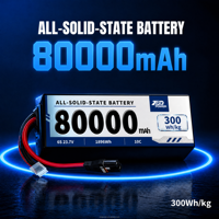 Baterai Drone Lithium Solid State 80000mAh 80Ah 6S 23.7V 300wh/kg untuk Drone Angkat Berat VTOL Robot Besar