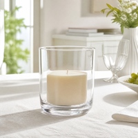 Grand Porte-Bougie en Verre Robuste avec Base Arc pour Bougies en Cire de Soja, Décoration de Table à Domicile