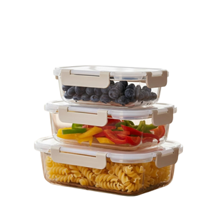 Contenants de Conservation Alimentaire en Verre Style Moderne avec Couvercle Verrouillable, Compatibles Micro-ondes, 1040ml, Écologiques, pour la Rentrée Scolaire et la Cuisine - Product Image 1