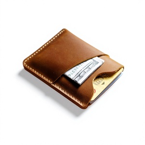 Porte-cartes et pince à billets en cuir de vachette véritable Crazy Horse pour homme – Style vintage – Grande vente - Product Image 3