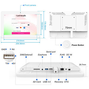 Kios pembayaran semua dalam satu <span class=keywords><strong>10</strong></span>.1 inci kode QR 2 + 16Gb Android 11 Terminal untuk toko ritel Desktop grafik pesanan sendiri - Product Image 5