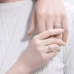 Silver Plated <b>Couple</b> <b>Ring</b> Moonlight Stone Personality Wedding Finger Jewelry for Women M Opening <b>Ring</b> Long Distance Lover Gift - Product Image 4