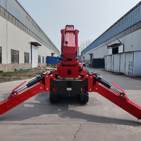 Grue araignée télécommandée de 5 tonnes, petite grue araignée hydraulique avec flèche articulée pour la construction extérieure et le levage