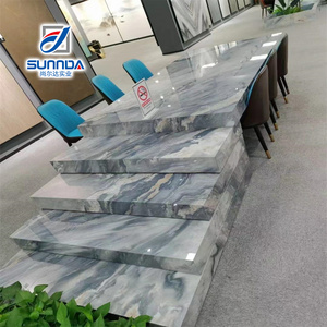 Goden mármol de alta calidad Calacatta gris flujo de agua encimeras de cuarzo y mesas losa de piedra de cuarzo - Product Image 3