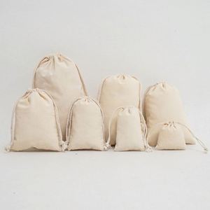 Wholesale Recyclable Costom logo Size Natural Cotton Drawstring <b>Bags</b>, Stock Drawstring <b>Bags</b> Can Print logo - Product Image 5