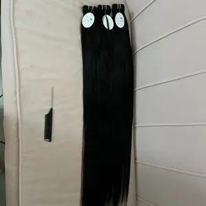32 34 36 38 40 Inch Raw Indian Straight Hair Weave, Peruvian 100% Human Hair Weft,Super Long Mink Brazilian Human hair Bundle