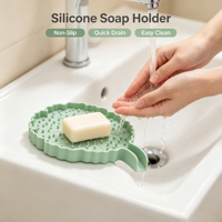 Support à Savon en Silicone en Forme de Feuille, Tapis de Drainage Antidérapant à Séchage Rapide pour Salle de Bain, Évier de Cuisine, Comptoir – Vente en Gros