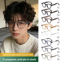 A10032 Nouvelles Lunettes Unisexe Noires Anti-Lumière Bleue, Monture Fine, Tendance, avec Verres de Prescription AC et Charnière à Broche