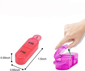 Organisateur de pilules transparent givré à 2 compartiments, petit format, rechargeable, idéal pour les médicaments quotidiens – Meilleures ventes à prix abordable - Product Image 4