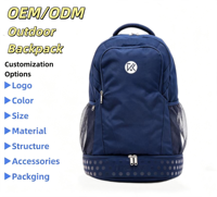 Sac à dos de voyage pour ordinateur portable, personnalisé, durable, tissé, avec fermeture éclair, compartiment séparé pour chaussures, poche pour trolley, panneau dorsal respirant, imperméable, 31L