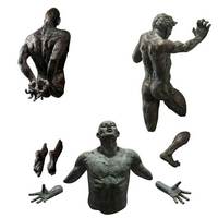 Sculpture murale décorative moderne en bronze coulé 3D, représentant un homme, pour hôtel, villa, hall d'entrée, en vente.