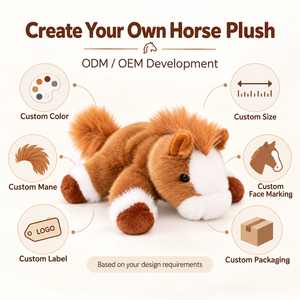 Peluche Cavallo Personalizzato Realistico, Giocattolo di Peluche a Forma di Pony, OEM ODM Ingrosso per Negozi di Articoli Equestri, Fattorie, Collezioni e Vendita al Dettaglio - Product Image 4