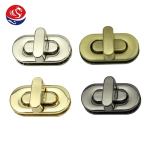 Phong Cách Cổ Điển Túi Phụ Kiện Phần Cứng Hợp Kim Kẽm Hình Bầu Dục Kim Loại Báo Chí Khóa Antique Brass Chải Kim Loại Twist Khóa Cho Flop Túi - Product Image 6