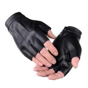 Classic <b>Half</b> Finger Leather Gloves Three Vertical Seams Comfortable Non <b>Slip</b> Easy Clean for Motorcycling Shooting Daily Wear - Product Image 3