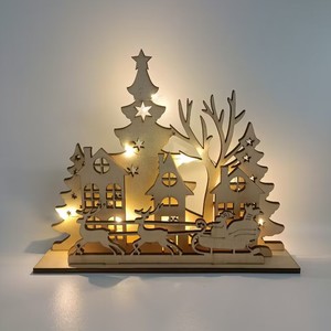 Sáng Tạo Giáng Sinh Mới Tiếng Anh Thư Nhà Cây Thủ Công Bằng Gỗ Thân Thiện Với Môi Trang Trí Nội Thất Gỗ Khắc Loại Cho Quà Tặng - Product Image 4