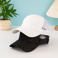Casquette de baseball en PVC à 6 panneaux pour femme, style coréen, motif floral, style campagnard, casquette à visière, protection solaire, chapeau d'été polyvalent, printemps