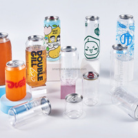 Pop-top Can Jetable 350ml 500ml 700ml Bouchon En Aluminium Personnalisé Vide En Plastique Distributeur Bouteille De Boisson Bouteille De Jus