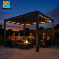 Toit à persiennes motorisé réglable, moderne, imperméable, en aluminium, pour terrasse, pergola