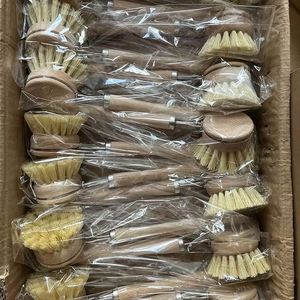 Wooden Handle Natural Sisal Bristle Cleaning Dish <b>Brush</b> Pot Pan Bowl <b>Scrub</b> <b>Brush</b> for Kitchen - Product Image 5