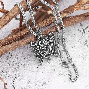 MECYLIFE Collier pendentif "Quis Ut <span class=keywords><strong>Deus</strong></span>" bouclier épée Saint Michel en acier inoxydable Collier pendentif aile d'ange Collier archange - Product Image 2