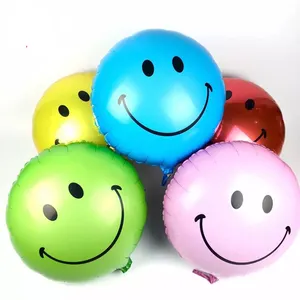 Balon Foil Bola Helium Wajah Tersenyum, Mainan Anak, Balon Ulang Tahun, Dekorasi Pernikahan, Balon Udara Tiup untuk Anak-anak