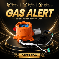 Alarm Gas Mudah Terbakar Oranye, Detektor Gas Mudah Terbakar, Penganalisis Metana Propana, Alarm Cahaya Audio-Visual GTY-XH800 1