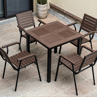 Offre Spéciale Table et chaises d'extérieur carrées 2 places en bois et plastique de haute qualité Table et chaises d'extérieur pour balcon de jardin