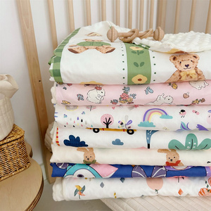 Couvertures de bébé 48*59 pouces pour garçons et filles avec le devant en coton imprimé d'animaux et les jetés de <span class=keywords><strong>lit</strong></span> en polaire à pois avec fermeture éclair/ - Product Image 6