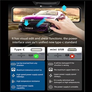 10.88 inch 4 1080p UHD IPS màn hình ống kính kép Car DVR Dash Cam phía trước và phía sau gương Video Recorder với 1 năm bảo hành - Product Image 6