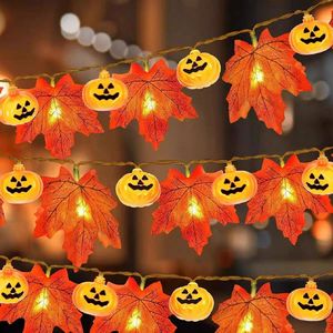 1.5M 3M  LED Pumpkin Maple Leaves String Garland USB/Battery Powered Fairy Lights Christmas Halloween Party Decorations - Product Image 6