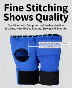 Bandages de boxe, gants intérieurs, rembourrage élastique, protection des poings sous les mitaines, fermeture velcro pour MMA, arts martiaux - Product Image 3