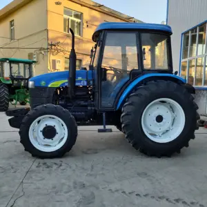 Kullanılan küçük tarım traktör holland traktör SNH704 70hp 4wd tekerlekli tarım traktörü tarım için kullanılan