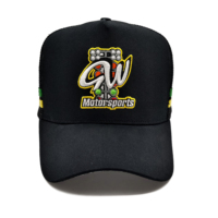 Casquette de camionneur personnalisée de haute qualité 5 panneaux en maille brodée en 3D Casquette de camionneur australienne à rayures latérales