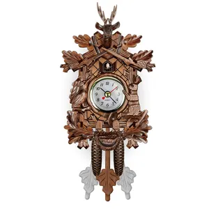 Деревянные настенные часы с изображением домика Черного Леса и птицы, антикварные часы с маятником для охоты, кварцевые немецкие часы Cuckoo