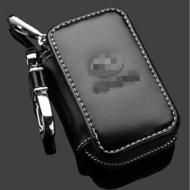 Auto Parts Car Key case PU Leather Car Smart Keycase Key Chain Holder Metal Hook and Keyring Zipper Bag Leather Car Key Case
